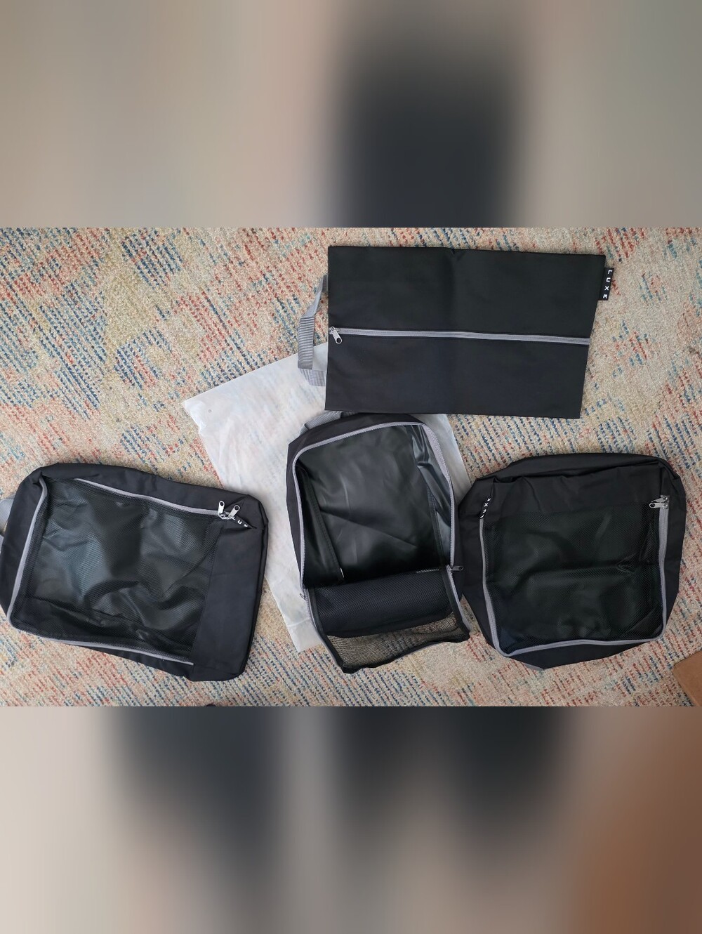 Luxe Black Travel Packing Cube Set